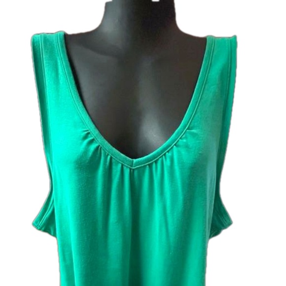 NWOT XL Merona green scoop v-neck loose relaxed fit ribbed knit tank top - Picture 6 of 13